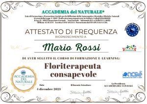 Attestato Floriterapeuta Consapevole
