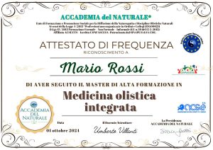Attestato Master Medicina Olistica Integrata